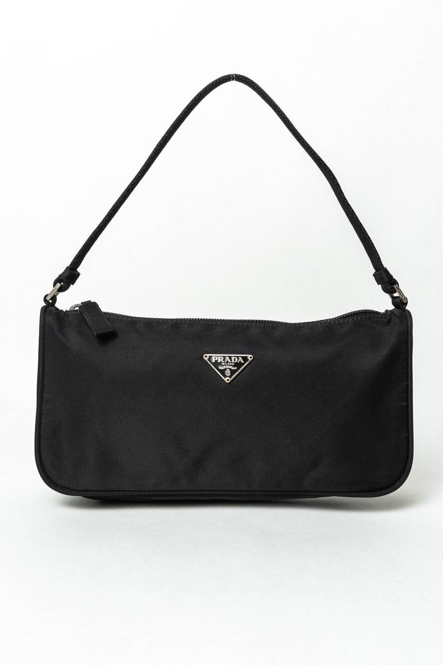 Prada Tessuto Nylon Pochette Bag Black